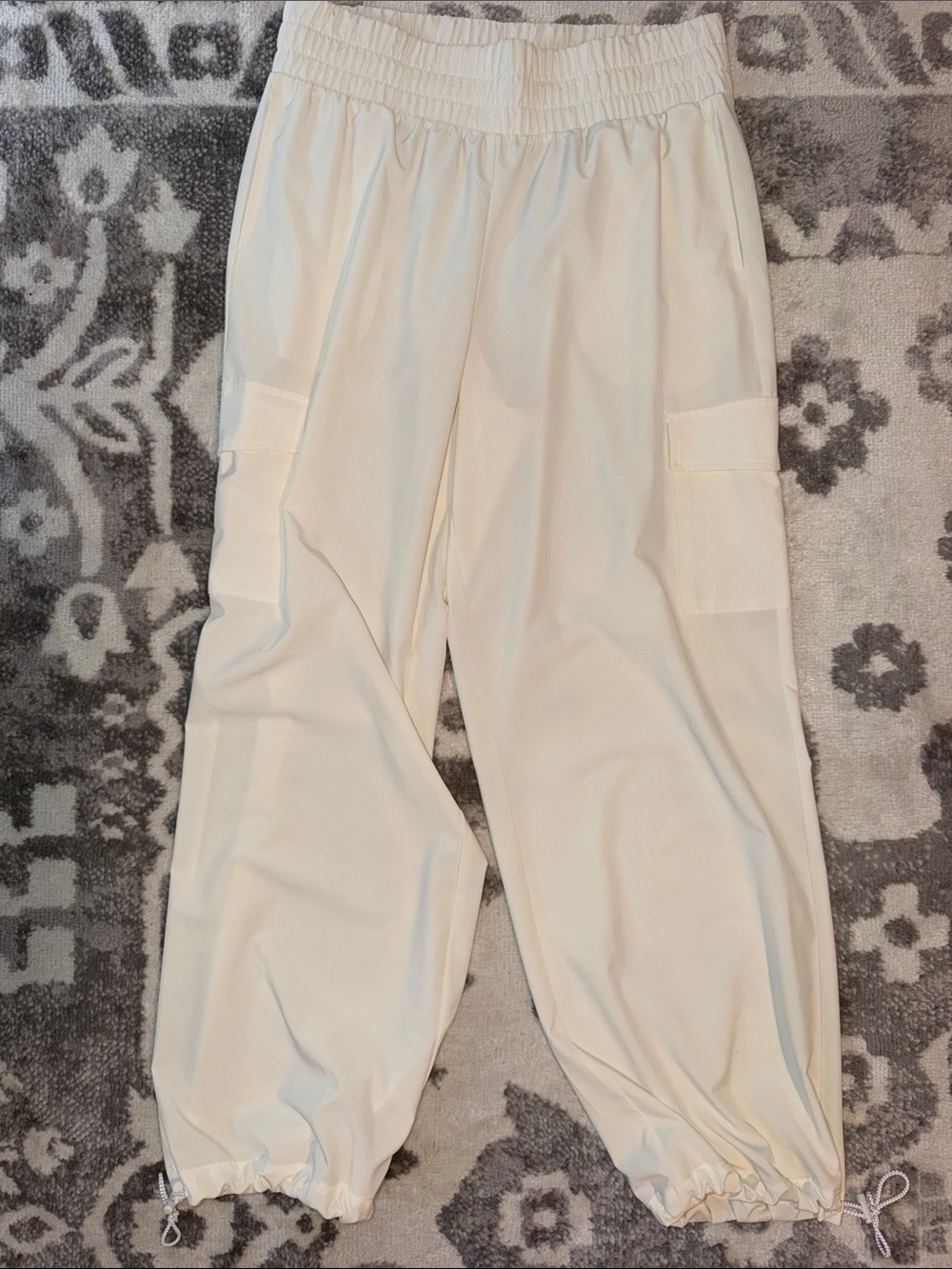 Zella Off-White Elastic Waist Jogger Pants